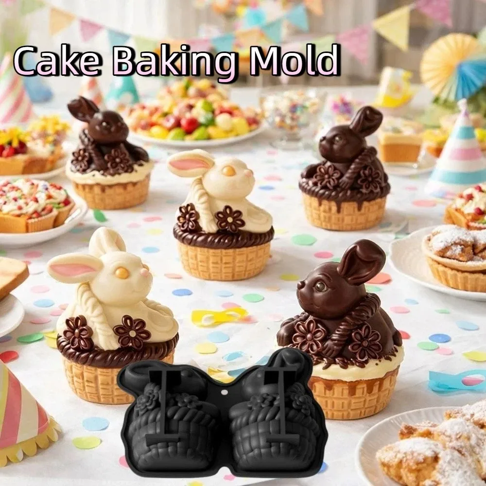 

Cartoon Easter Rabbit Silicone Mold Non-Stick Heat Resistant Resin Casting Molds Handmade Flexible Cake Pan Cake Decoration