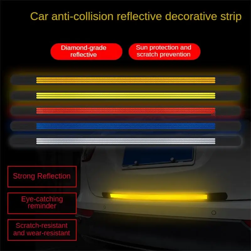 Anti-collision Artifact Visual Alert Highly Visible Durable Waterproof Rear Bumper Guard Car Rear Luminous Stickers Fashionable