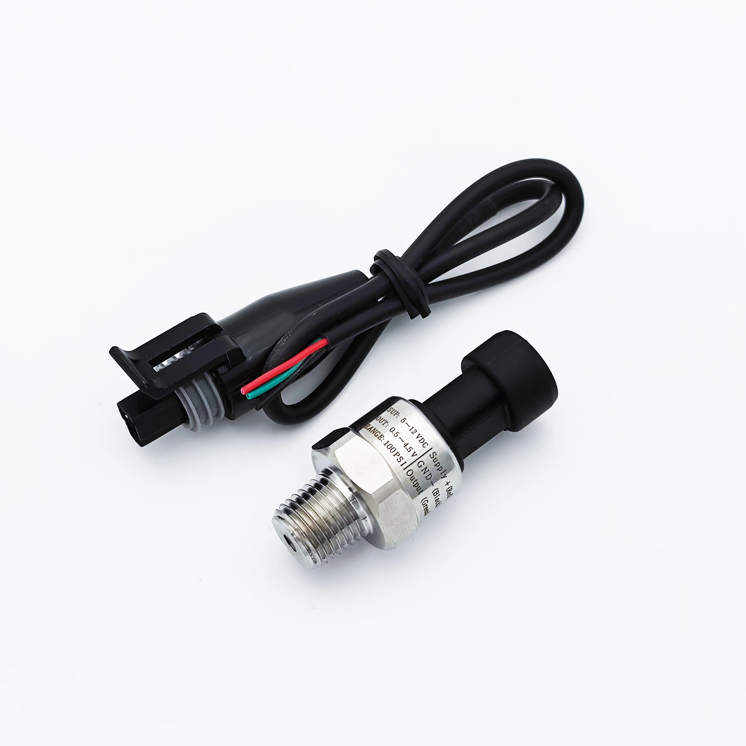 pressure sensor transducer transmitter for water oil fuel gas air 1/4NPT 5-12V ceramic sensor stainless steel 5-300psi optional