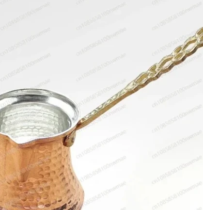 

Italian Style Hand Drawn Coffee Pot, Handmade Pure Copper Open Flame with Hanging Ear