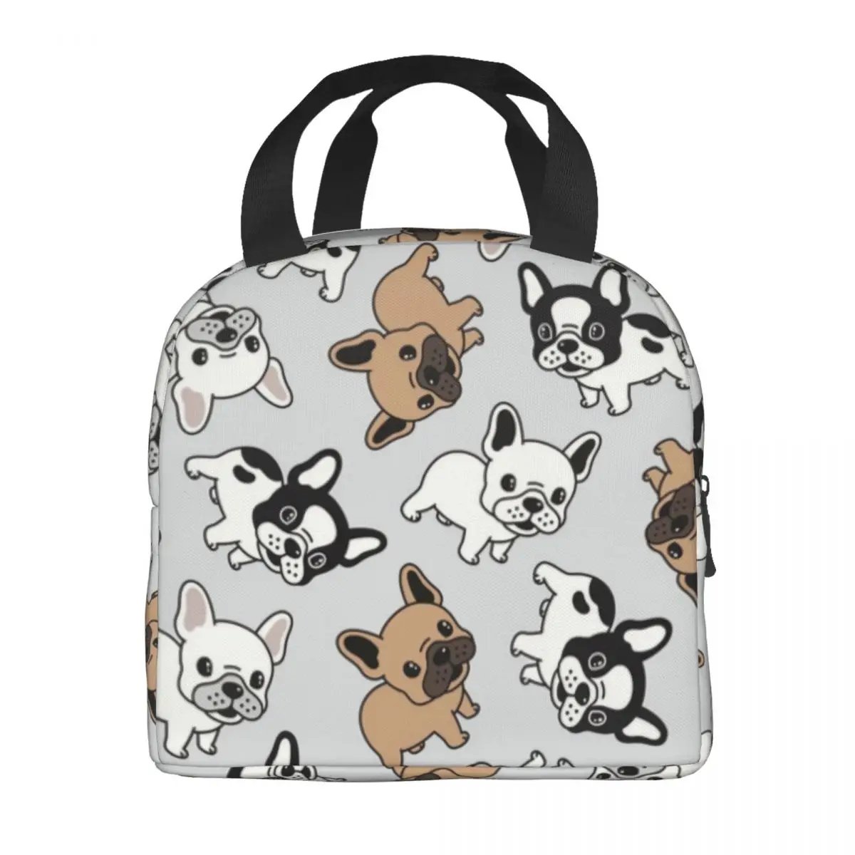 Custom Frenchie French Bulldog Thermal Insulated Lunch Bags Women Lunch Container for School Office Outdoor Storage Food Box
