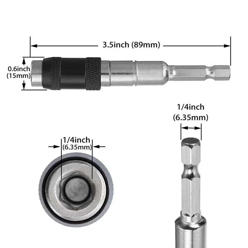 

Extension Rod Quick Change Holder Drive Guide Screw Drill Tip1/4 "Hex Magnetic Ring Screwdriver Bits Drill Hand Tools Drill Bit