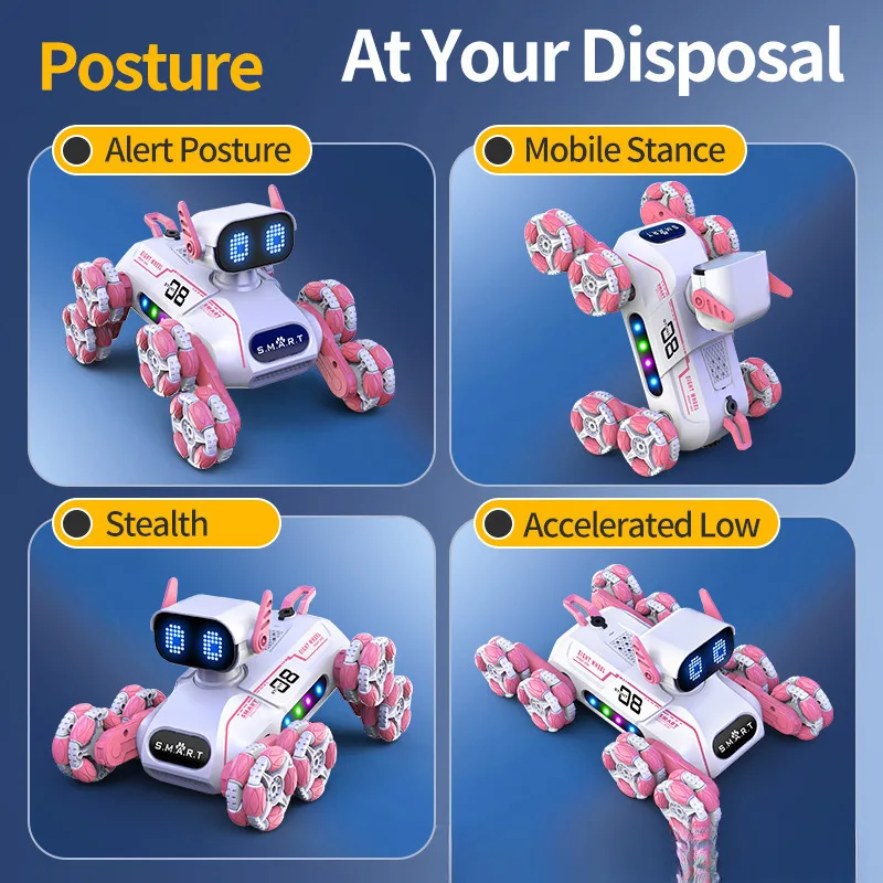 Cool Stuff Toy Car Funny Gift-Intelligent Stunt Rc Robot Dog,Remote Control Car,Gesture Sensing Fart Spray Rc Cars,Toys for Kids