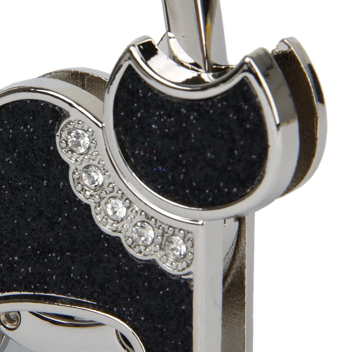 

Folding Handbag Hook Hanger Holder 10Cm Extended Black Zinc Alloy Rhinestone Decorated Portable Purse Hook For Cafe Restaurant