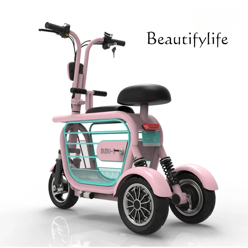 Lithium Bicycle New Three-Wheel Auto Rickshaw Scooter Pet Cart Electric Bicycle Convenient Folding