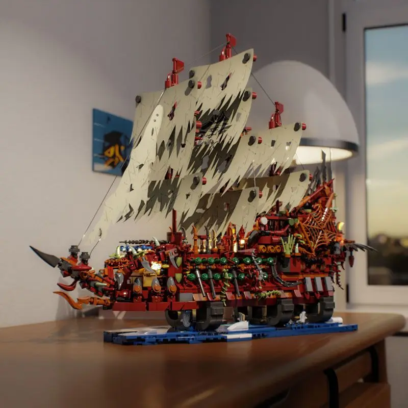 

Flying Dutchman pirate ship building blocks Caribbean pirate ship assembly toys boys and children DIY models New Year gifts