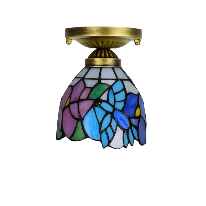

6-inch 15CM stained glass aisle corridor balcony small ceiling light, pink bird light.