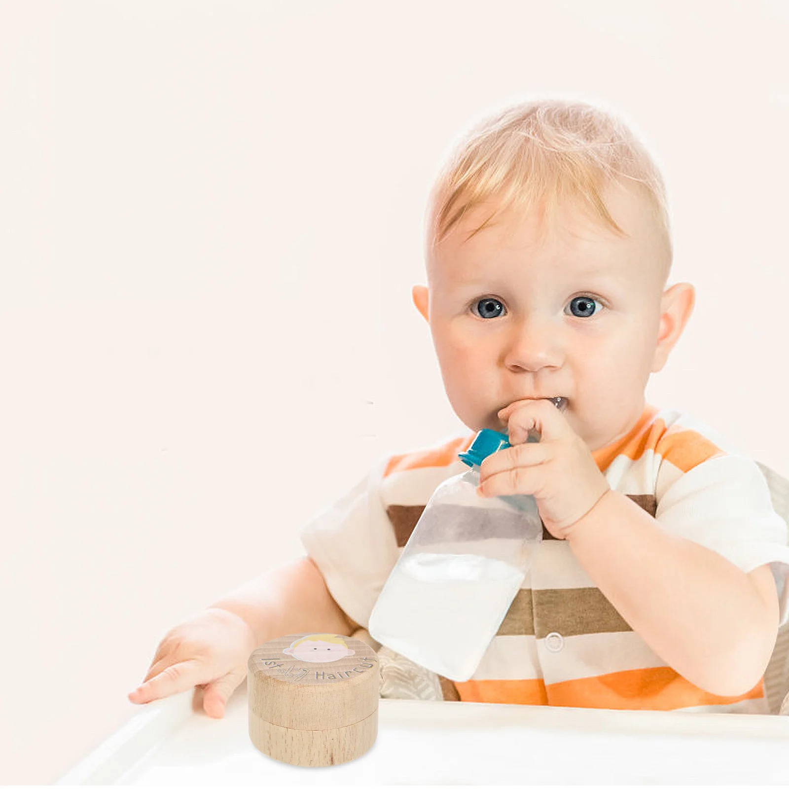 아기 첫 머리 자르기 기념 나무 기념품 상자 남아 여아 귀여운 모양 어린 시절 보존 가정 장식 선물