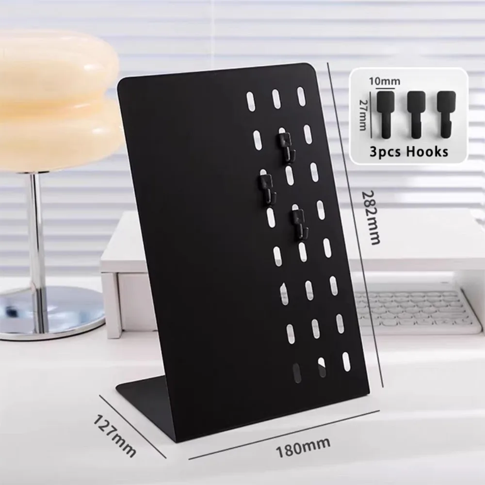 Metal Desktop Message Board Vertical DIY Design Magnetic Display Board with Pegboard Badge Notes Storage Desktop Storage Rack