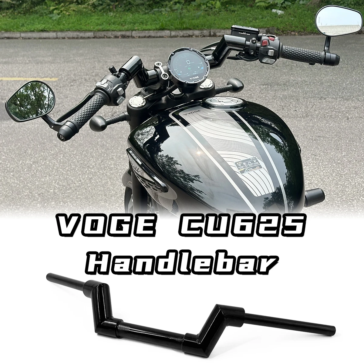 

Aluminum Sport Style Handle Handlebar Lossless Installation Embedded Nuts Anodized Grip Steering Bar for VOGE CU625