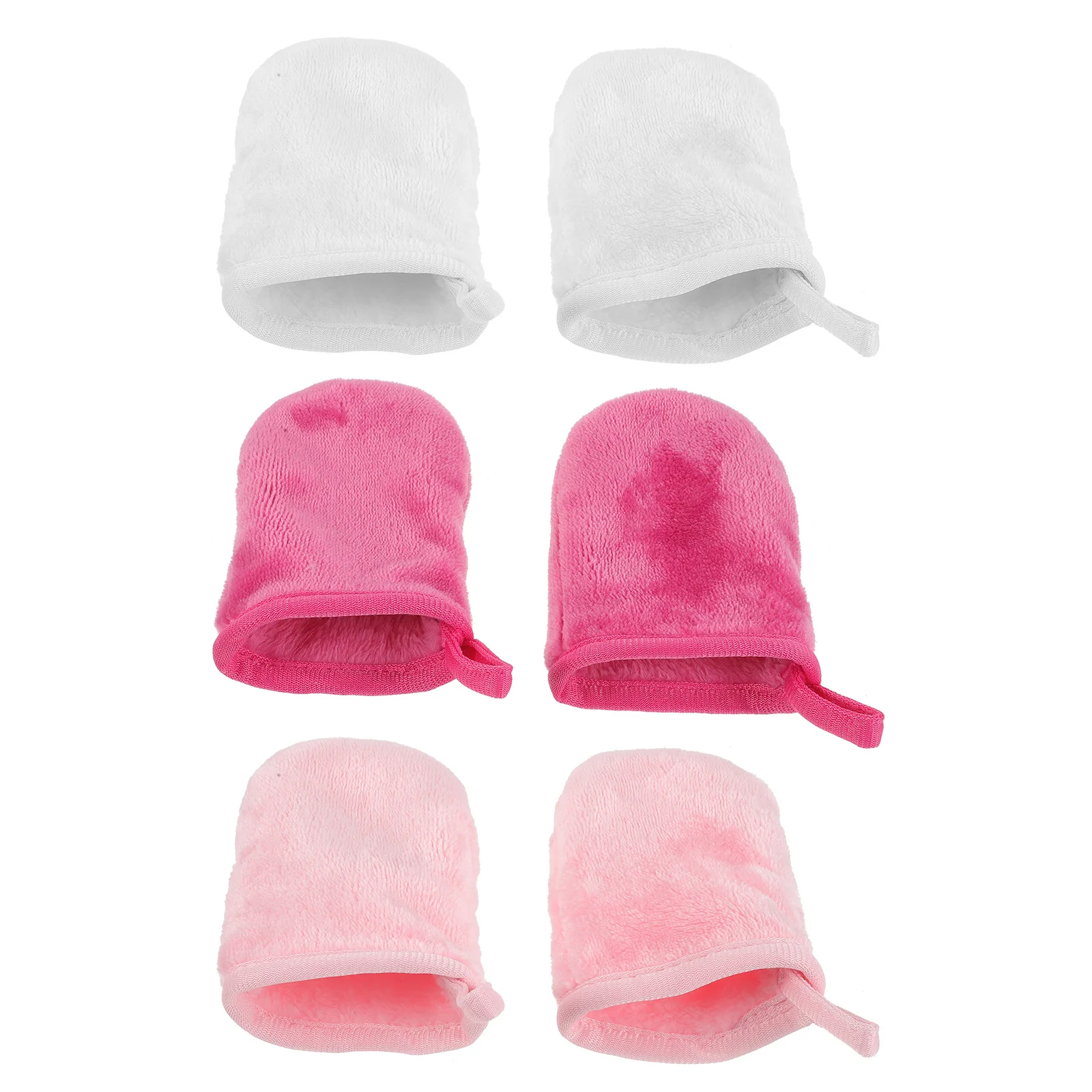 6pcs Facial Cleaning Gloves Makeup Remover Soft Microfiber Exfoliating Face Washing Mitts Hygienic Cleansing Glove With Hanging