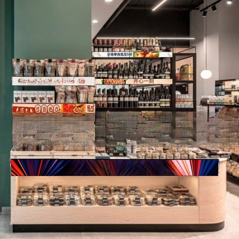 LED display GOB supermarket counter store signs rolling electronic advertising full color walking screen LED shelf screen