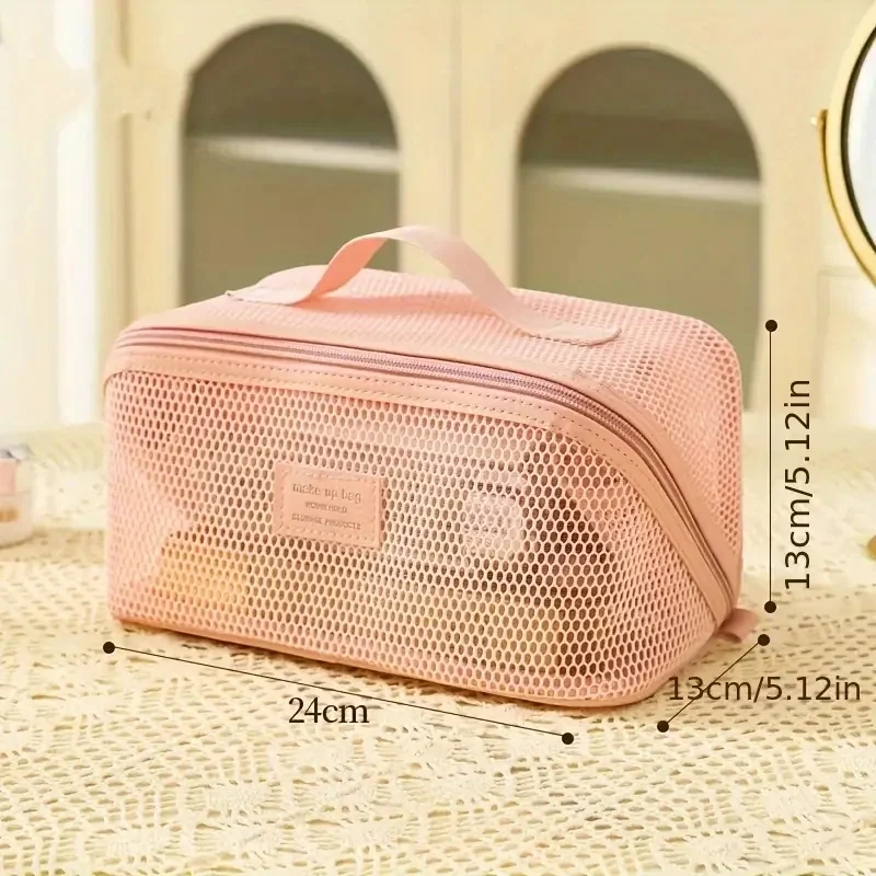 Netzgarn-Netzstoff Transparente Kosmetiktasche Große Kapazität Kissen-Reise-Essentials Toilettentasche Multifunktionale Kosmetiktasche – Detail 8