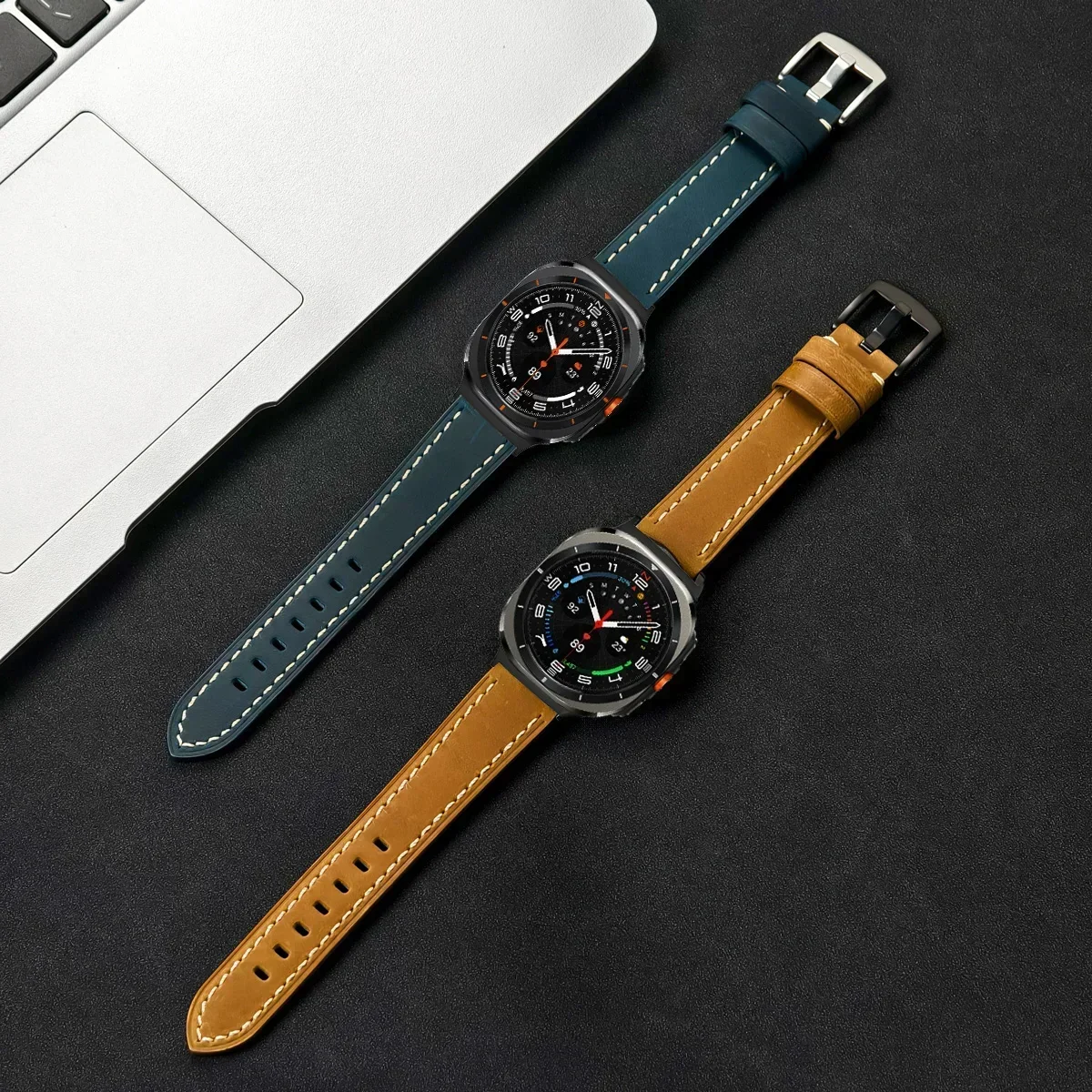 삼성 갤럭시 시계 7 울트라 47mm 용 가죽 스트랩 갤럭시 시계 울트라 시계 밴드 22mm 밴드 용 퀵 릴리스 팔찌 팔찌