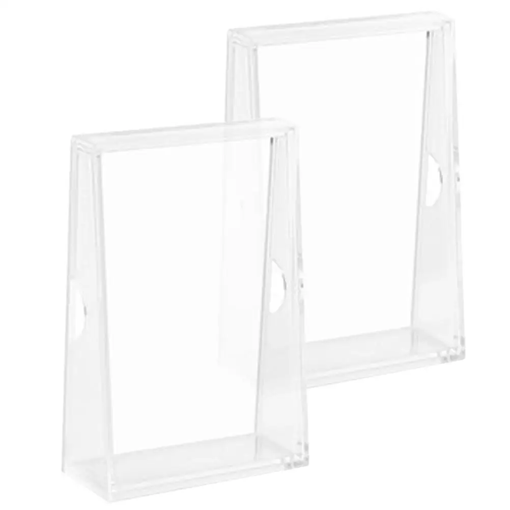 2 pcs Acrylic Storage Boxes for Coins Currency Display Holder Clear Case Transparent Keepsake Container