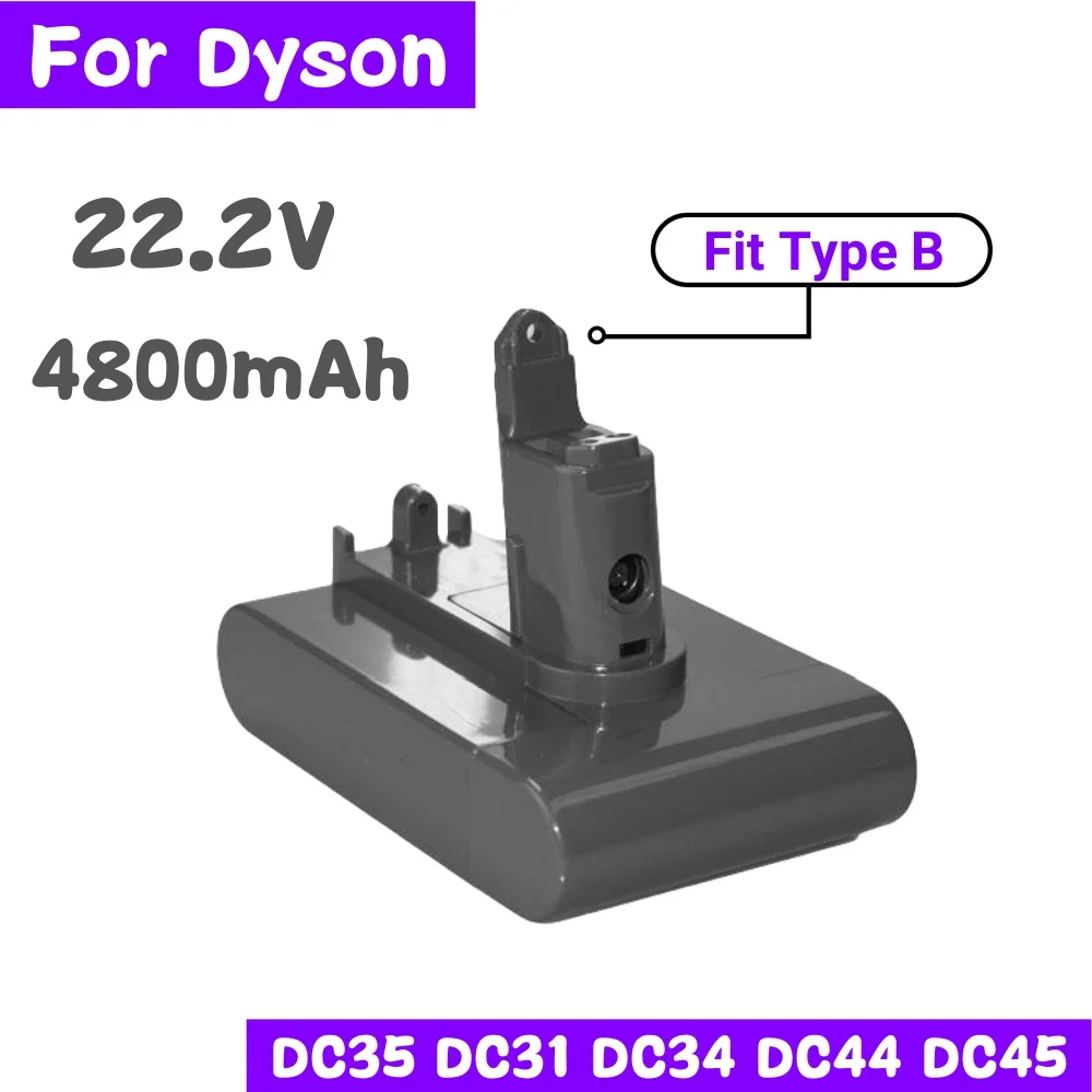 

Литий-ионный аккумулятор для Dyson, 22,2 в, 4800 мАч, подходит для Dyson DC35, DC45 DC31, DC34, DC44, DC31 Animal, DC35