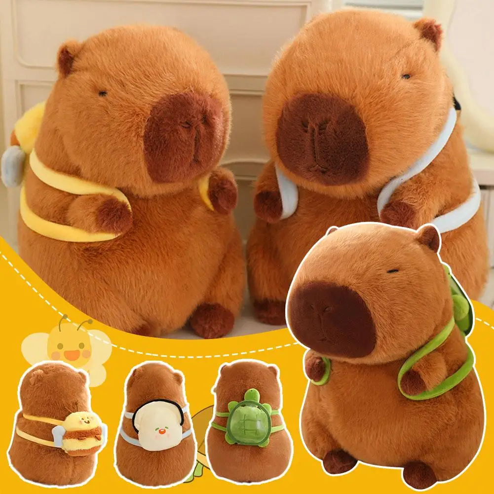 12/23/33cm Super Cute Capybara Doll Turtle Bee Oyster Backpack Girl Capybara Gift Pendant Creative Plush Pillow Super Hot Tt/ins