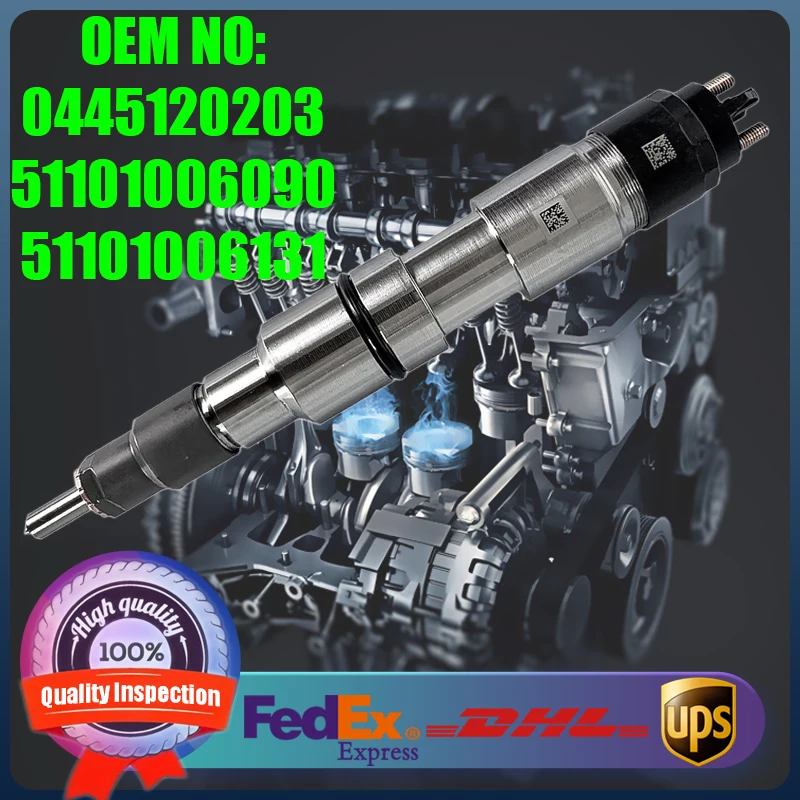 

High Quality Diesel Engine Parts 0445120203 51101006090 51101006131 Fuel Common Rail Injector Suitable for MAN MAN TGA TGS TGL
