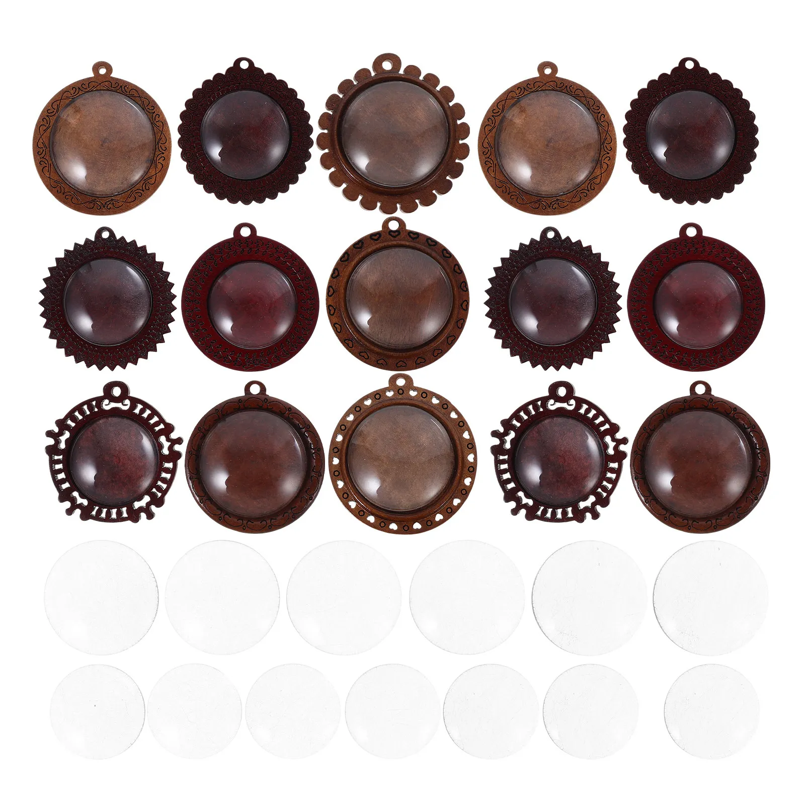 

Набор винтажных круглых деревянных заготовок для кулонов-подвесок, основа для изготовления украшений своими руками, натуральное дерево, материалы для рукоделия, круглый бейл