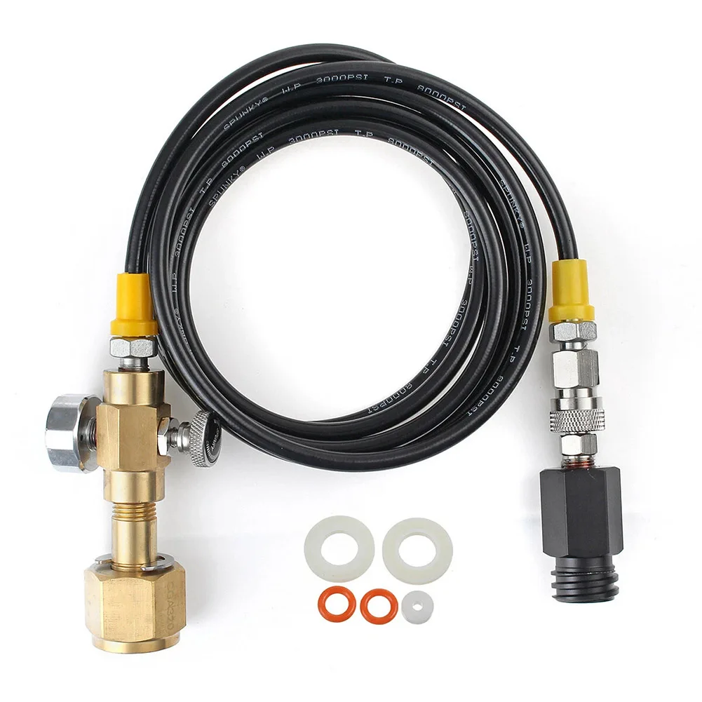 CGA320 Cylinder Tank Quick Connect Refill Adapter Hose for Sodastream Machines with 2 Meter High Pressure Hose