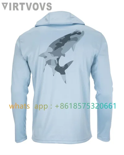 Imagen 1 del producto Camisas de pesca de manga larga para hombre, Sudadera con capucha técnica, protección Uv Sun Upf, camisa de pesca de secado rápido, ropa deportiva para deportes al aire libre 2023