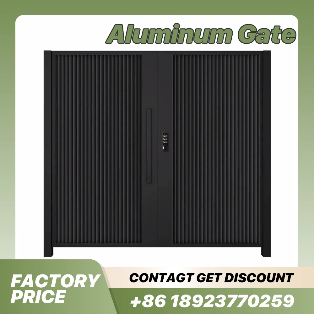 

Modern Design Modular Garden Security System Black Color Outdoor Swing Gate Aluminum Fence and Gate