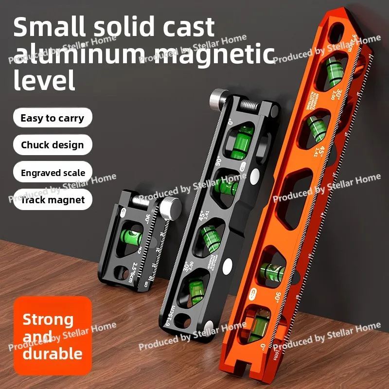 Mini Level High Precision Small with Strong Magnet Solid Cast Aluminum Ultra Small High-end  New Type Pipeline Level