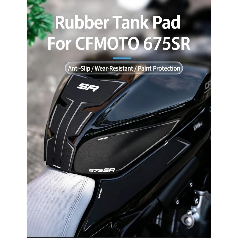 Motorcycle Fuel Anti-slip Sticker Fishbone Tank Pad Protective Decals Body Protection Accessories For CFMOTO 675SR-R 675 SR