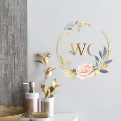 Toilet Mirror Background Wall Plant Flower Slogan Beautification Decorative Sticker Can Remove Self-Adhesive Door Sticker