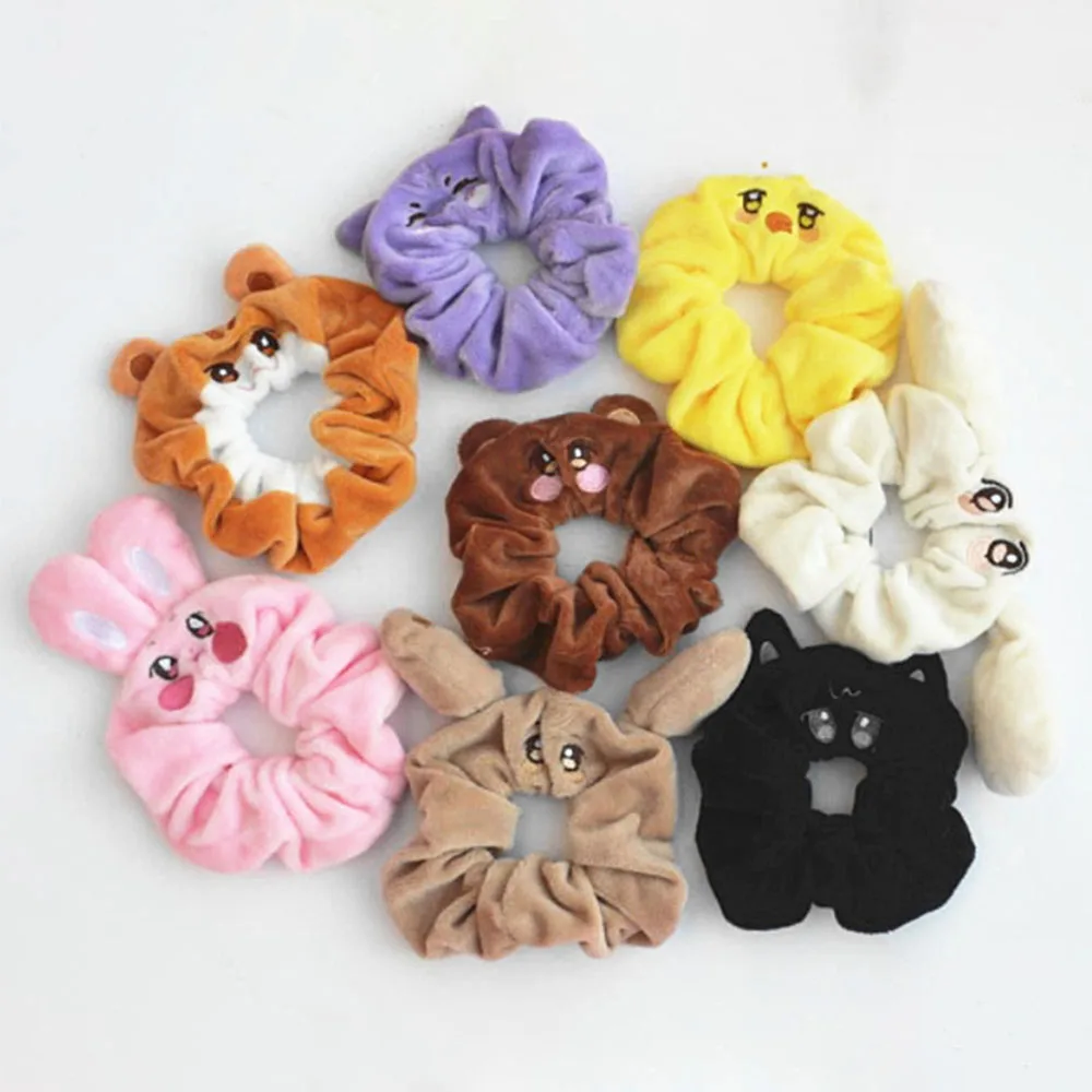 

KPOP ATEEZ Cute Plush Hair Rope Aniteez Member Cartoon Image Elastic Hair Band Jongho Yunho Mingi Headwear For Kids Women Gifts