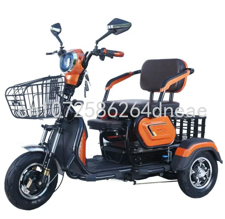 Electric Scooter Tricycle City 3 Wheel Motorized Tricycle with Baby Seat for Adults