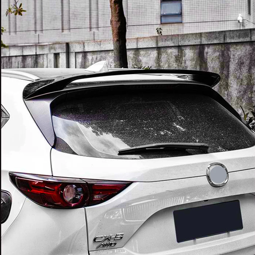 For Mazda CX-5 Hatchback Rear Roof Trunk Lid Car Spoiler Wings Black Carbon Exterior Upgrade Tuning Accessories Parts 2017-2022 view 4