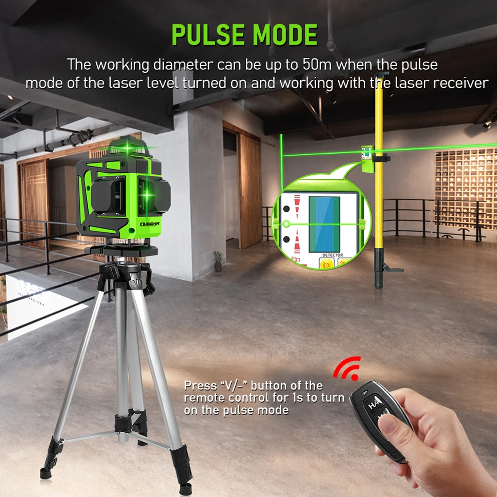 Imagem -02 - Clubiona-nível Laser Verde 16 e 12 Linhas Auto-nivelamento 360 Níveis Horizontal e Vertical Feixe Verde Super Poderoso