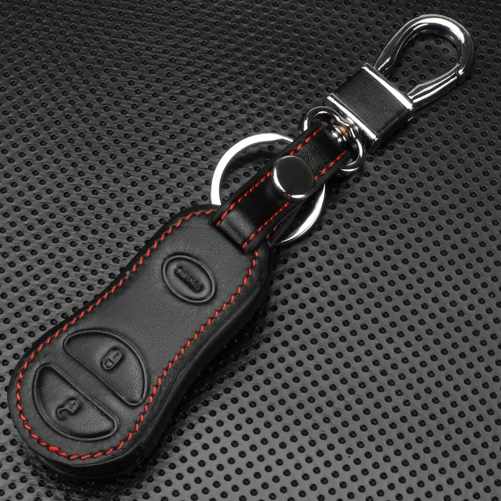 Jingyuqin 3 Buttons Leather Car key Case Cover for Chrysler Voyager PT Cruiser for Dodge Ram Dakota Durango for Jeep Cherokee