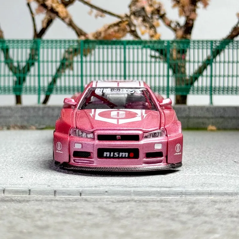 Kaido Housexminigt 1/64 Nissan Skyline GT-R (R34) Kaido Racefabriek V1 Gelegeerd Speelgoed Motorvoertuig Diecast Metalen Model Cadeau