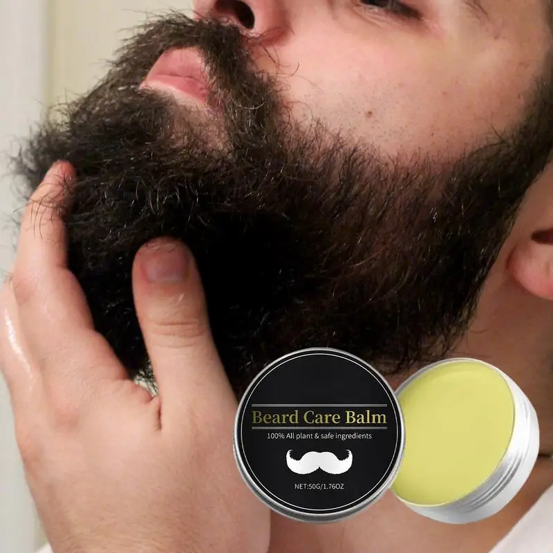 Smoothing Beard Nourish Balm Facial Beard Strengthen Cream Black Beard Care Balm Moisturizing Care Cream For Thick Strong Beard