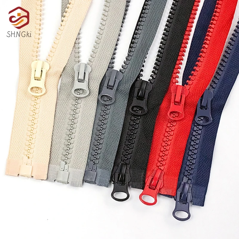 1pc 60/80cm Resin Zipper Open-end Single/double Sliders Zippers Two-way Jacket Coat Long Zip Diy Bag Garment Sewing Accessories