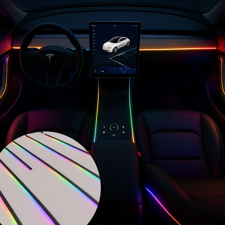 Durable Universal Fit Acrylic ABS+LED Car Ambient Lighting with APP Control Multiple Chaser Colors 12V 2-Year Warranty 2026 NEW