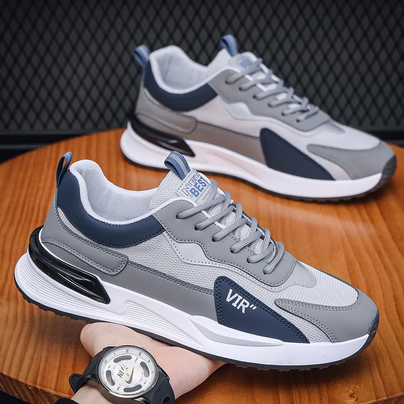 

Men's Casual Shoes Mesh Sneakers 2026 Spring Fashion Lace-up Vulcanized Shoes Platform Running Shoe Outdoor Non-slip Men's Shoes