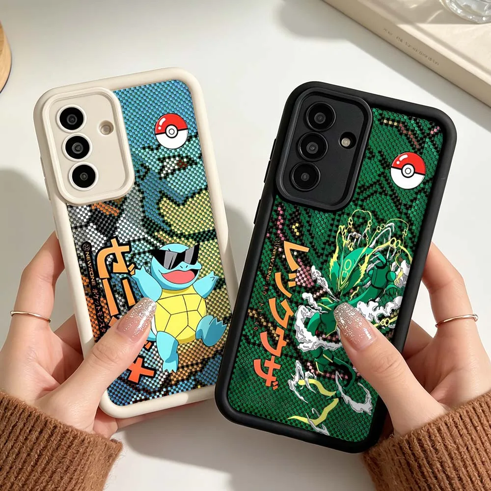 

P-Pokemons R-Rayquazas Luxury For Samsung A03 A04 A05 A06 A07 A24 A23 A22 A21s A17 A16 A15 A14 A13 A12 5G Eye Ladder Phone Case