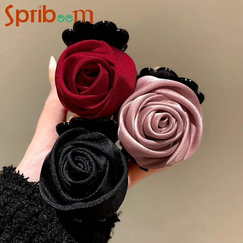 Small Flower Hair Clip for Women Temperament Shark Clips 2024 New Hair Pin Korean Fashion Hair Accessories Girls Gifts