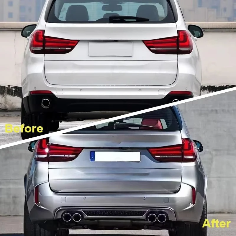 ل X5 M نمط البلاستيك طقم الجسم الواسع المصد الأمامي المصد الخلفي العادم نصائح مجموعة السيارة ل X5 F15 مجموعات الجسم الكامل #4