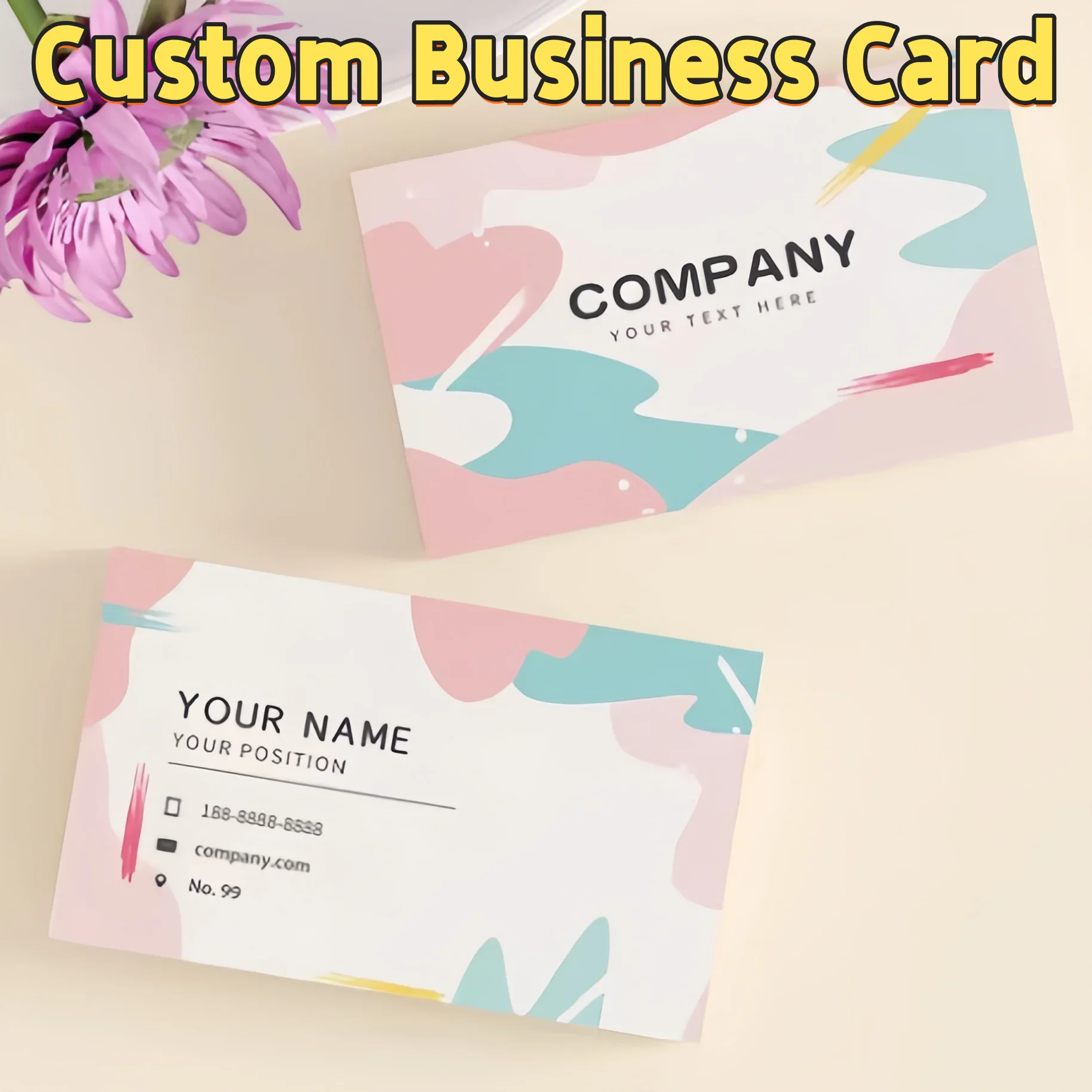 

Customized Business Card 300gsm Paper Cards With Logo Printing Double Sided Free Design Small Business Branding 90x54mm
