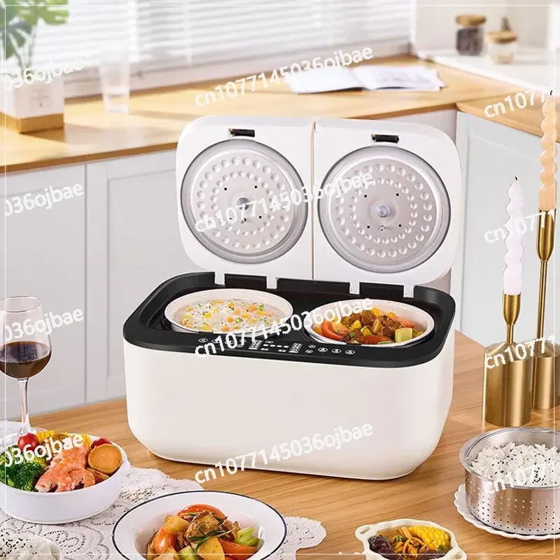 Newly designed rice cooker 5 liters ceramic glaze lined microwave oven double pot rice cooker