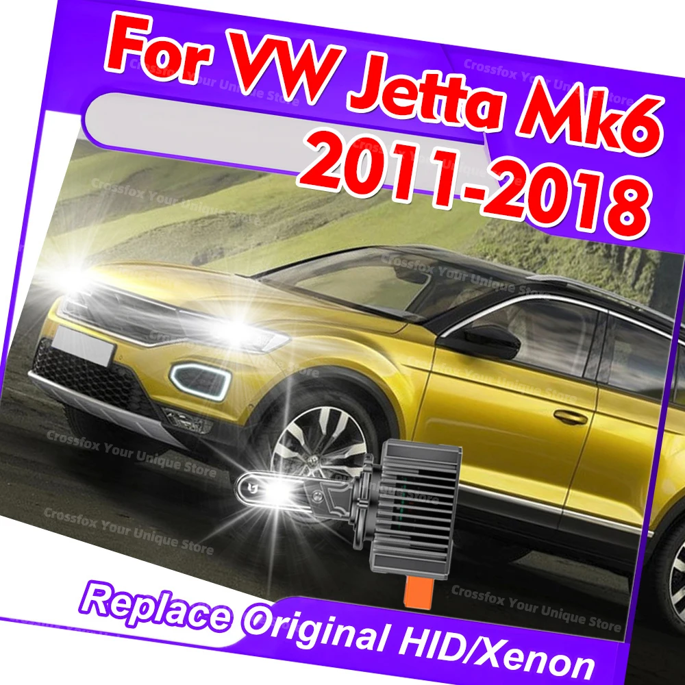 2x faros LED D3S D3R, bombilla CSP superbrillante de 50000LM para Volkswagen VW Jetta Mk6 2011 2012 2013 2014 2015 2016 2017 2018