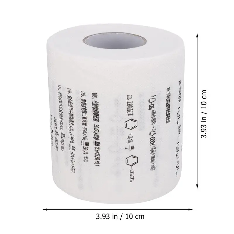 4 Rolls Funny Formula Toilet Paper Tissue Restroom Home Chemical Physics Printed Household Virgin Wood Pulp Accessory