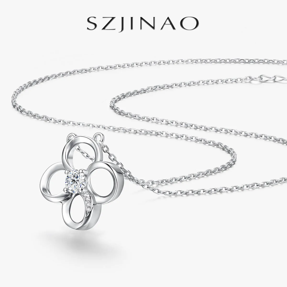 

Ожерелье с муассанитом и четырьмя листами клевера, 0,4 карата, стерлинговое серебро 925 пробы, созданный в лаборатории, сверкающий символ удачи для женщин, ювелирные изделия