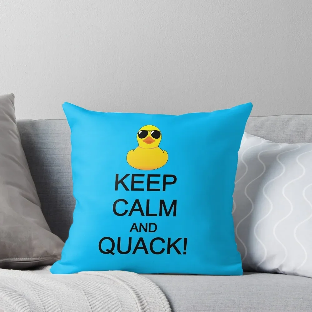 Keep calm and quack rubber duck sticker Throw Pillow Christmas Pillows Christmas Covers Pillow