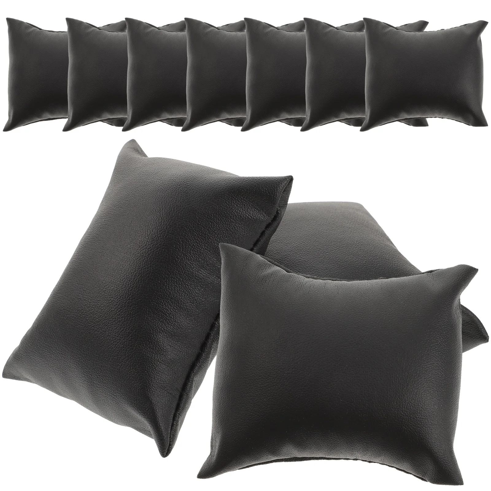 

10PCS PU Small Pillows Black Color Silk Floss Core Jewelry Display Watch Supply Stable Bracelet Holder Prevent Scratches