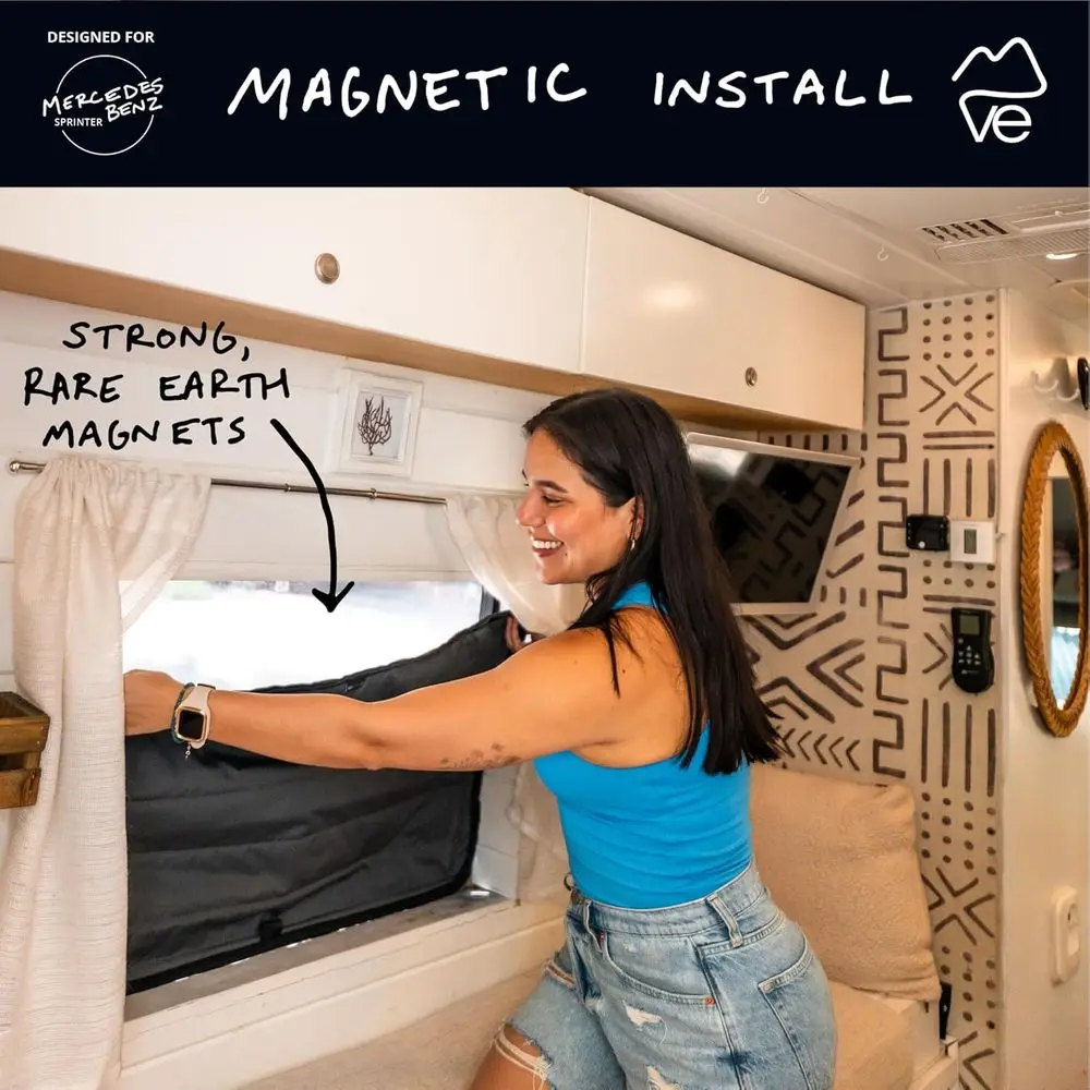 ستارة تعتيم معزولة مغناطيسية لنوافذ الطاقم Mercedes-Benz NCV3/VS30 (2007-تيار) - فحمي #2